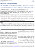 Cover page: SHEA/IDSA/APIC Practice Recommendation: Strategies to prevent healthcare-associated infections through hand hygiene: 2022 Update