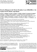 Cover page: Reactive Halogens in the Marine Boundary Layer (RHaMBLe): the tropical North Atlantic experiments