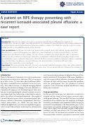 Cover page: A patient on RIPE therapy presenting with recurrent isoniazid-associated pleural effusions: a case report