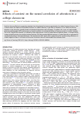 Cover page: Effects of context on the neural correlates of attention in a college classroom