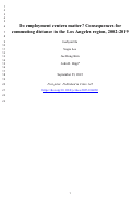 Cover page: Do employment centers matter? Consequences for commuting distance in the Los Angeles region, 2002–2019