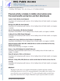 Cover page: Physical Activity Correlates in Middle School Adolescents: Perceived Benefits and Barriers and Their Determinants.