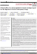 Cover page: Clinical utility of an immunoglobulin A‐based serological panel for the diagnosis of chronic enteropathy in dogs