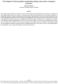 Cover page: Development of metacognitive monitoring during consecutive contingent decisions.