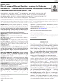 Cover page: Effectiveness of Shared Decision-making for Diabetes Prevention: 12-Month Results from the Prediabetes Informed Decision and Education (PRIDE) Trial