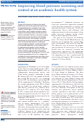 Cover page: Improving blood pressure screening and control at an academic health system