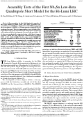 Cover page: Assembly Tests of the First Nb3Sn Low-Beta Quadrupole Short Model for the Hi-Lumi LHC