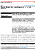 Cover page: Rapid single-tier serodiagnosis of Lyme disease.