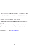 Cover page: Determination of the Evaporation Coefficient of D2O