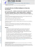 Cover page: A Case for the Use of Artificial Intelligence in Glaucoma Assessment.