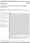 Cover page: Chondrocyte‐to‐osteoblast transformation in mandibular fracture repair