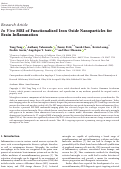 Cover page: In Vivo MRI of Functionalized Iron Oxide Nanoparticles for Brain Inflammation