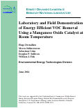 Cover page: Laboratory and Field Demonstration of Energy Efficient VOC Removal Using a Manganese Oxide Catalyst at Room Temperature