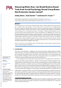 Cover page: Measuring Ethnic Bias: Can Misattribution-Based Tools from Social Psychology Reveal Group Biases that Economics Games Cannot?