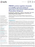 Cover page: PfMORC protein regulates chromatin accessibility and transcriptional repression in the human malaria parasite, Plasmodium falciparum.