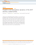 Cover page: Coupled ocean-atmosphere dynamics of the 2017 extreme coastal El Niño