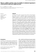 Cover page: Fitness conflicts and the costs of sociality in communal egg layers: a theoretical model and empirical tests