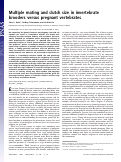 Cover page: Multiple mating and clutch size in invertebrate brooders versus pregnant vertebrates