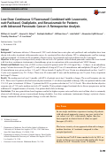 Cover page: Low-Dose Continuous 5-Fluorouracil Combined with Leucovorin, nab-Paclitaxel, Oxaliplatin, and Bevacizumab for Patients with Advanced Pancreatic Cancer: A Retrospective Analysis