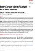 Cover page: Deletion of intestinal epithelial AMP-activated protein kinase alters distal colon permeability but not glucose homeostasis