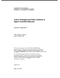 Cover page: Control Strategies And Route Guidance In Signal Controlled Networks