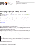 Cover page: Precursors of delayed sleep phase in adolescence: a population-based longitudinal study.