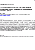 Cover page of The Rise of Infocracy: Virtualized Human Interplays, Decline of Physical Interactions, and the Adaptation of People’s Social Valuation System