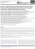 Cover page: The Association Between Ankle-Brachial Index and Daily Patterns of Physical Activity: Results From the Hispanic Community Health Study/Study of Latinos.