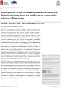 Cover page: Whole-genome surveillance identifies markers of Plasmodium falciparum drug resistance and novel genomic regions under selection in Mozambique