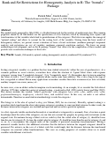 Cover page: Rank and Set Restrictions for Homogeneity Analysis in R: The "homals" Package