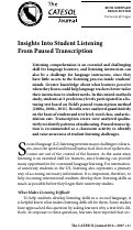 Cover page: Insights Into Student Listening From Paused Transcription