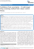 Cover page: Confidence from uncertainty - A multi-target drug screening method from robust control theory