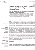 Cover page: Genetic Evidence for Early Peritoneal Spreading in Pelvic High-Grade Serous Cancer