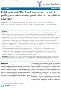 Cover page: Polyfunctional CD4+ T cell responses to a set of pathogenic arenaviruses provide broad population coverage