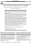 Cover page: The Use of Endometrial Cancer Patient–Derived Organoid Culture for Drug Sensitivity Testing Is Feasible