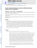 Cover page: Visual perceptual learning by operant conditioning training follows rules of contingency