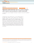 Cover page: Optimal metal domain size for photocatalysis with hybrid semiconductor-metal nanorods.