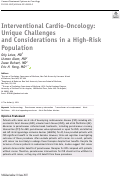 Cover page: Interventional Cardio-Oncology: Unique Challenges and Considerations in a High-Risk Population.