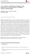 Cover page: A Test of Ideal Free Distribution Predictions Using Targeted Survey and Excavation on California's Northern Channel Islands