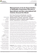 Cover page: Management of Acute Exacerbation of Idiopathic Pulmonary Fibrosis in Specialised and Non-specialised ILD Centres Around the World.