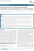 Cover page: Genetic structure of community acquired methicillin-resistant Staphylococcus aureus USA300