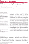 Cover page: Childhood maltreatment and amygdala connectivity in methamphetamine dependence: a pilot study