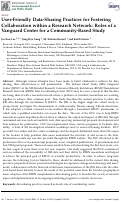 Cover page: User-Friendly Data-Sharing Practices for Fostering Collaboration within a Research Network: Roles of a Vanguard Center for a Community-Based Study