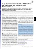 Cover page: A specific amino acid motif of HLA-DRB1 mediates risk and interacts with smoking history in Parkinson’s disease