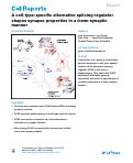 Cover page: A cell-type-specific alternative splicing regulator shapes synapse properties in a trans-synaptic manner