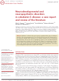 Cover page: Neurodevelopmental and neuropsychiatric disorders in cobalamin C disease: a case report and review of the literature.