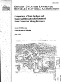 Cover page: Comparison of scale analysis and Numerical Simulation for Saturated Zone convective mixing processes