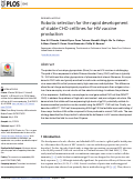 Cover page: Robotic selection for the rapid development of stable CHO cell lines for HIV vaccine production.