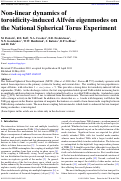 Cover page: Non-linear dynamics of toroidicity-induced Alfvén eigenmodes on the National Spherical Torus Experiment