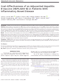 Cover page: Cost-Effectiveness of an Adjuvanted Hepatitis B Vaccine (HEPLISAV-B) in Patients With Inflammatory Bowel Disease.